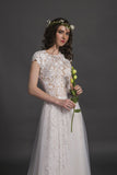 Designer Chic Nostalgia lace chiffon satin tulle A-line ball gown wedding dress