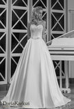 Lace rhinestones pearl wedding dress ball gown A-Line