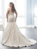 Beaded Lace Plus size wedding dress  mermaid trumpet