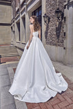 Designer Chic Bohemian beach look lace chiffon satin A-line wedding dress