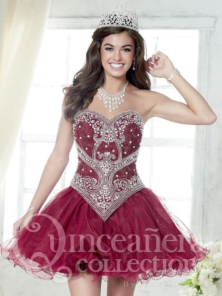 2017 Beautiful quinceanera, sweet 16,  two pieces short skirt dress by designer House of Wu