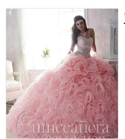 Beautiful quinceanera, sweet 16, engagement ball gown dress designed by House of Wu