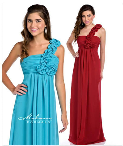 Chiffon lace long bridesmaid dress.