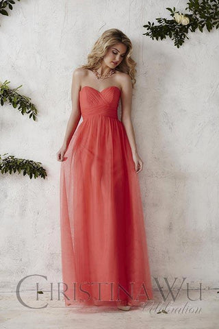 Chiffon lace long bridesmaid dress.