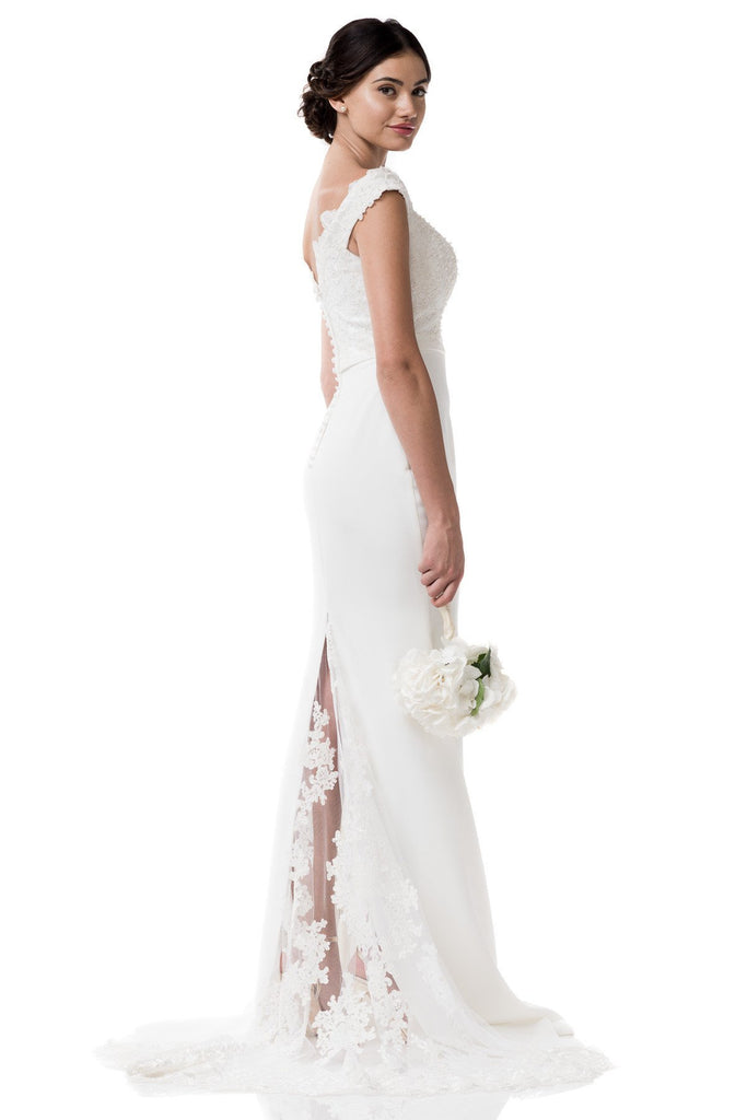 Wedding dress lace CAP SLEEVE, SWEETHEART NECK, TRUMPET