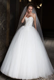 Lace BEADED tulle princess ball gown lace A-Line wedding dress
