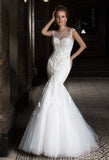 Lace tulle BEADED MERMAID wedding dress