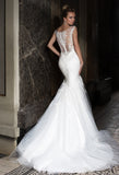 Lace tulle BEADED MERMAID wedding dress