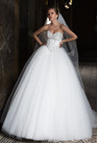 Lace tulle  princess ball gown lace A-Line wedding dress