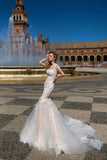 Beaded Lace Trumpet Mermaid Wedding Dress