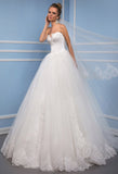 Lace tulle strapless princess ball gown lace A-Line wedding dress