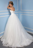 Lace tulle strapless princess ball gown lace A-Line wedding dress