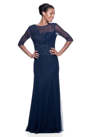 Mother Of The Bride Lace satin chiffon Long Gown Dress.