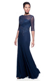 Mother Of The Bride Lace satin chiffon Long Gown Dress.