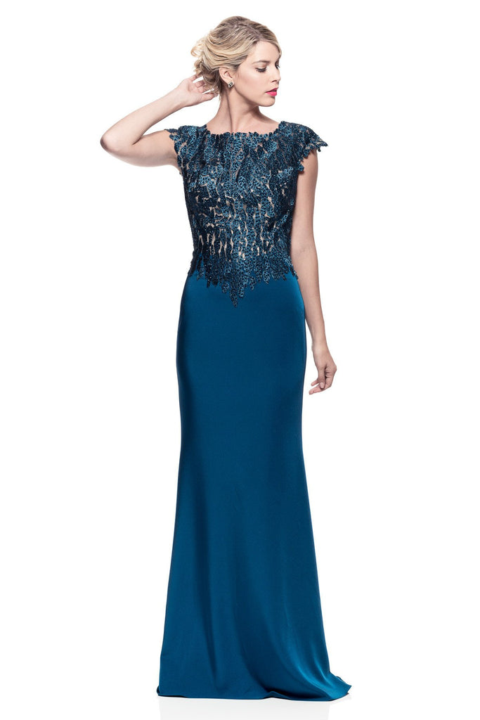 Mother Of The Bride Lace satin chiffon Long Gown Dress.