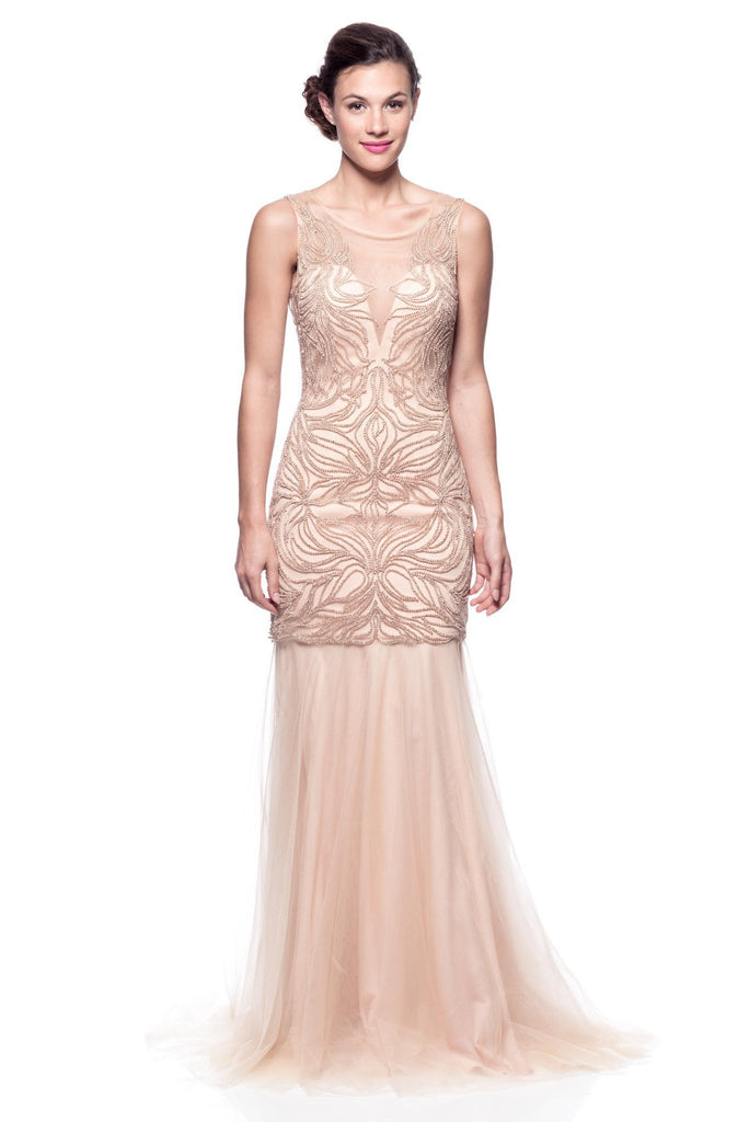 Prom & Evening Lace Jersey Beaded Dress