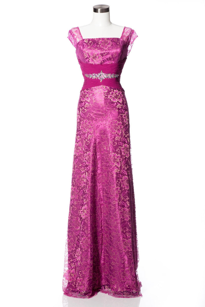 Mother Of The Bride Lace satin chiffon Long Gown Dress.