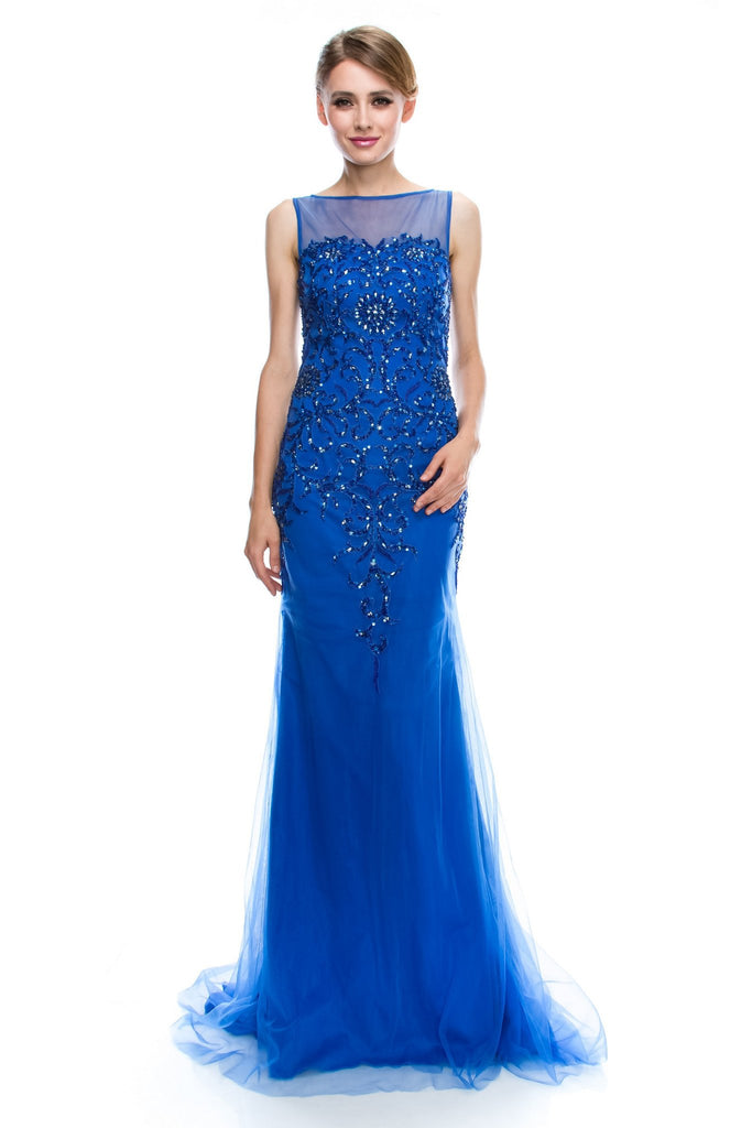 Prom & Evening Lace Jersey Beaded Dress