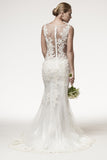 Wedding dress lace, SLEEVELESS, BATEAU NECK, SHEATH, TRUMPET