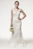 Wedding dress lace, SLEEVELESS, BATEAU NECK, SHEATH, TRUMPET