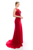 Mother Of The Bride Lace satin chiffon Long Gown Dress.