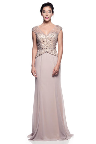 Mother Of The Bride Lace satin chiffon Long Gown Dress.