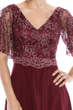 Mother Of The Bride Lace satin chiffon Long Gown Dress.
