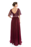 Mother Of The Bride Lace satin chiffon Long Gown Dress.