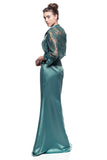 Mother Of The Bride Lace satin chiffon Long Gown Dress.