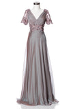 Mother Of The Bride Lace satin chiffon Long Gown Dress.