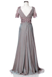 Mother Of The Bride Lace satin chiffon Long Gown Dress.