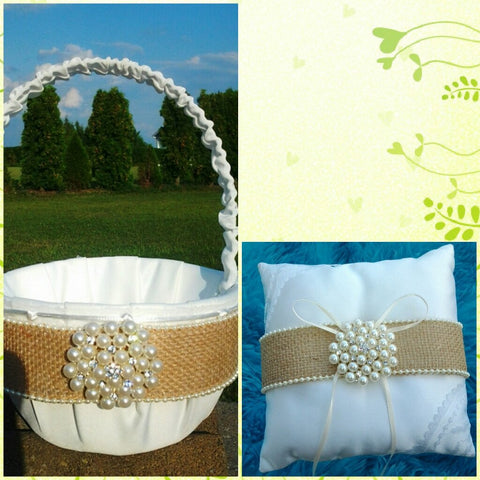 Wedding accessories flower girl basket & ring bearer pillow