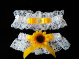 Wedding accessories 2 pcs garter sunflowers