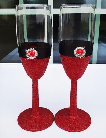 Wedding accessories 2 pcs champagne glasses
