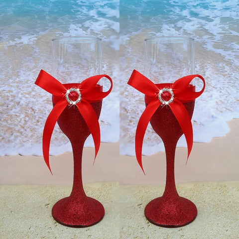 Wedding accessories 2 pcs champagne glasses