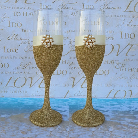 Wedding accessories 2 pcs champagne glasses