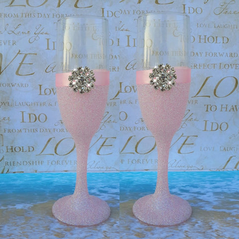 Wedding accessories 2 pcs champagne glasses