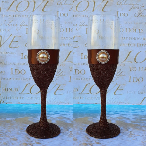 Wedding accessories 2 pcs champagne glasses