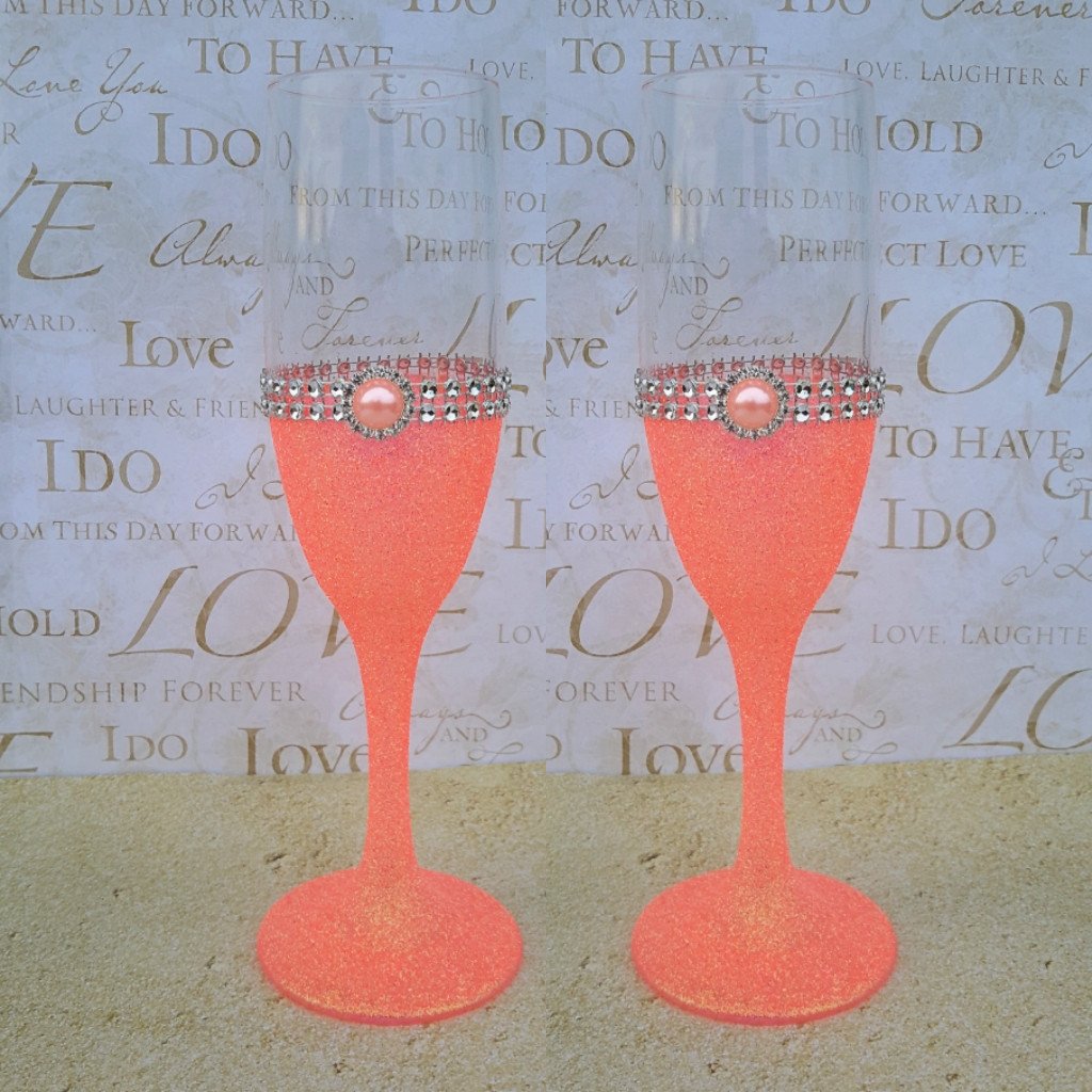Wedding accessories 2 pcs champagne glasses