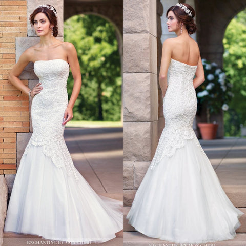 Enchanted by Mon cherri wedding dress mermaid trumpet lace