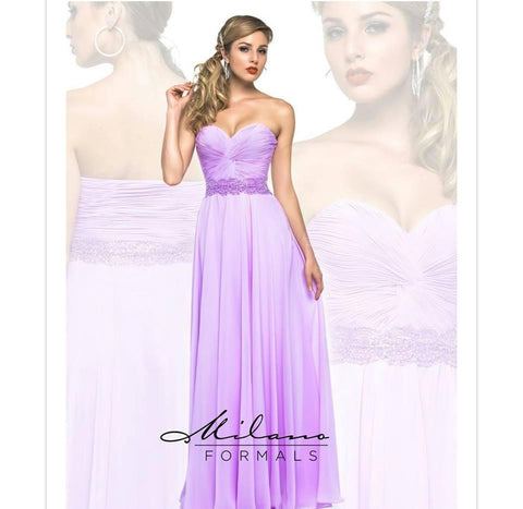 Chiffon lace long bridesmaid dress.