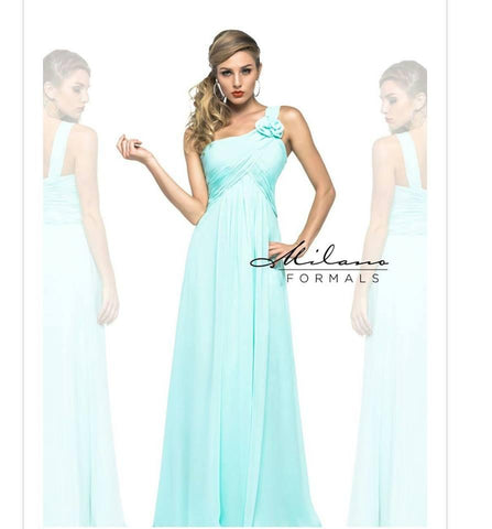 Chiffon lace long bridesmaid dress.