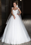 Lace tulle princess ball gown lace A-Line wedding dress