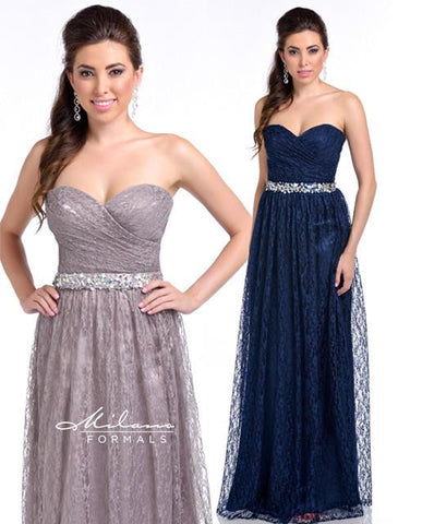 Designer lace prom dress.