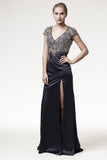 Mother Of The Bride Lace satin chiffon Long Gown Dress.