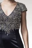Mother Of The Bride Lace satin chiffon Long Gown Dress.