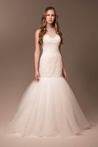 Wedding dress lace SLEEVELESS, HIGH NECK, MERMAID