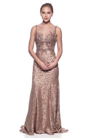 Mother Of The Bride Lace satin chiffon Long Gown Dress.