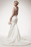 Wedding dress lace A-line ball gown SLEEVELESS, V-NECK, MERMAID