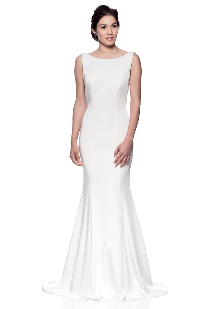 Wedding dress BATEAU NECK, SLEEVELESS, TRUMPET